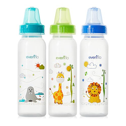 Classic Prints Polypropylene Bottles for Baby, Infant and Newborn - Blue/Green/Teal, 8 Ounce (Pack of 36) - size: 1 Count (Pack of 36)