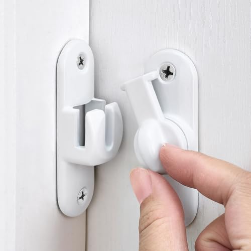 White 90/180 Degree Barn Door Latches,Flip Gate Lock - color: White