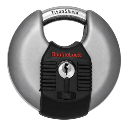DoubleLock Crab 2.0 Discus Padlock, Keyed, Stainless Steel, 5 Keys