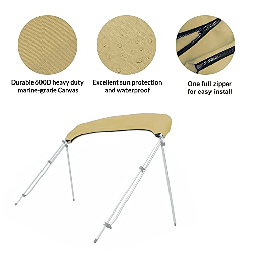 SavvyCraft Boat Bimini Top Cover Storage Boot, Beige 61"-66" W - color: Beige, size: 61"-66" W