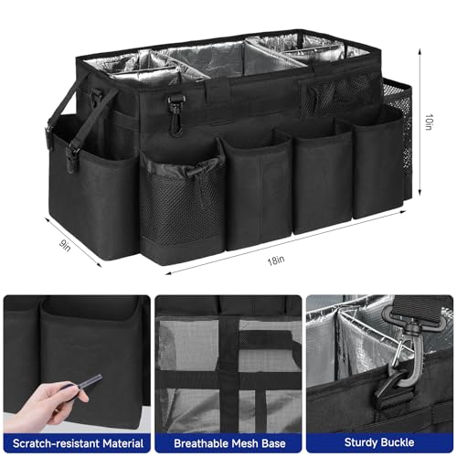 Cleaning Caddy Bag, Extra Large Cleaning Supply Bag for Housekeepers,Black - color: Black, size: XL