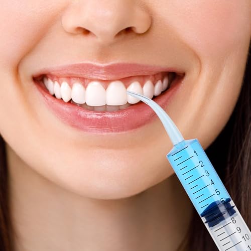 Wisdom Teeth Syringe, 12ml Dental Irrigation Syringe (20 Pack) - style: Curved Tip & Straight Tip 20 Pack