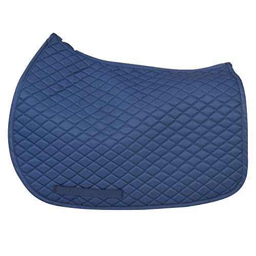 TuffRider Basic Pony Saddle Pad – Diamond Quilted, Flannel Lined, Breathable Schooling Pad for Horses - color: Ensign Blue