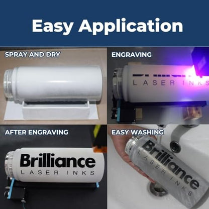 Brilliance Laser Inks 12 Oz Laser Marking Spray - Black, Permanent High Contrast Metal Marker Aerosol for Fiber, YAG, Diode, and CO2 Laser Engraver Machine, BLI101 - color: 1 Pcs