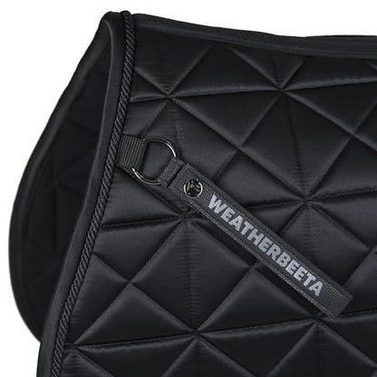 WeatherBeeta Satin Luxe Air-Tec Euro Jump Shaped Saddle Pad - color: Black
