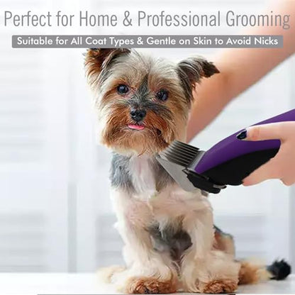4 Pieces Professional A5 Style Animal Clipper Metal Snap-on Attachment Guard Guide Combs Set, 5/8", 3/4", 7/8", 1" Compatible with Wahl KM Series Oster A5 Andis Detachable Blade Pet Groomers