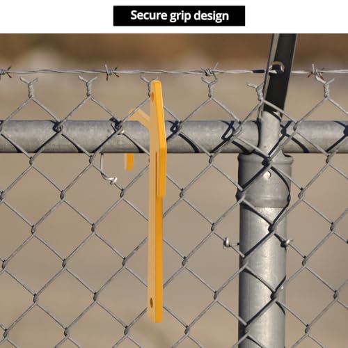 QWORK Chain Link Banana Clip, 5 Packs Hook Loop Mesh Tools, Steel Fence Stretcher Tensioning Kit for Barbed Wire, Fence Wire