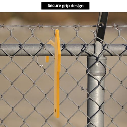 QWORK Chain Link Banana Clip, 5 Packs Hook Loop Mesh Tools, Steel Fence Stretcher Tensioning Kit for Barbed Wire, Fence Wire