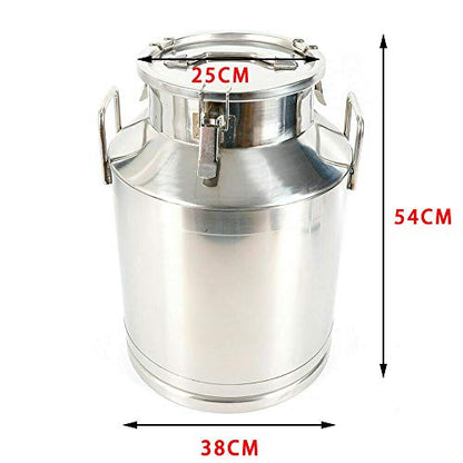 Stainless Steel Milk Can Wine Pail Bucket Jug Keg Oil Barrel Tea 10-60L Option (50L) - size: 50L