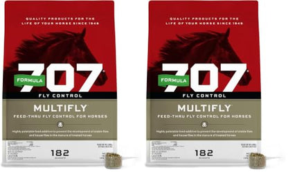 Formula 707 MultiFly Feed-Thru Fly Control Pellets for Horses - Palatable & Safe Fly Population Reduction (10 lb Bag - 182 Servings) (Pack of 2) - size: 10 lb Bag (Pack of 2)