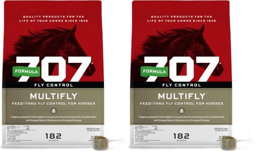 Formula 707 MultiFly Feed-Thru Fly Control Pellets for Horses - Palatable & Safe Fly Population Reduction (10 lb Bag - 182 Servings) (Pack of 2) - size: 10 lb Bag (Pack of 2)