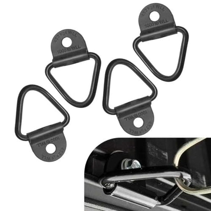 4 PCS Car Cargo Tie Down Anchors, Heavy Duty Cargo V-ring Anchors, Metal Trailers Hook Cargo Bolt, Universal Trailer Accessories, for Trailers Trucks SUVs (Black)