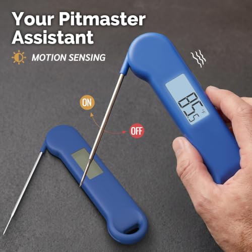 0.5 Sec Instant Read Grill Meat Thermometer Digital Food Cooking BBQ, Blue - color: Blue