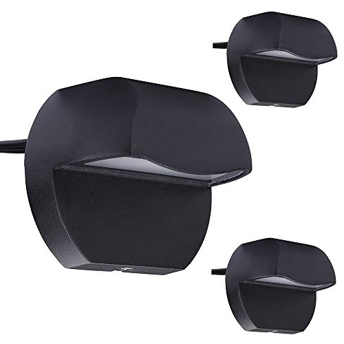 Arrownine Low Voltage Landscape Lighting Cast Aluminum 2.5W Deck Light | Deck Railing Lights Outdoor Patio Step Light Post Fence Lighting Warm White Water Resistant IP65,Black Finish 3-Pack - color: Black Finish, size: 3-Pack