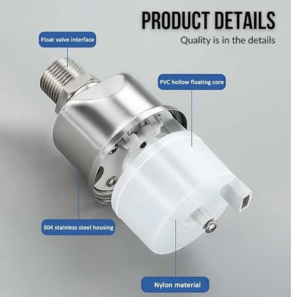 Automatic Water Float Valve, 1/2 to 3/4 Inch Connection Types, Stainless Steel 304 Fully Automatic Water Shut off Float Valve for Water Tank, Pool, Livestock Trough (2 Pack)