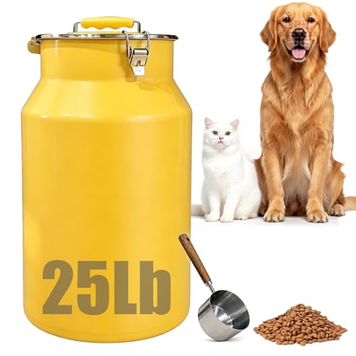 25 Lbs Stainless Steel Dog Food Storage Container with Scoop, 11.81“x19.69”