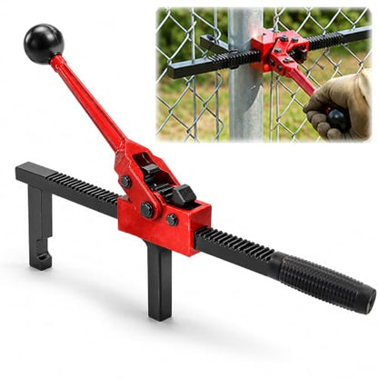 Chain Link Fence Stretcher Tool Heavy Duty, Fence Puller for Chain Link & Woven Wire Fence, 3-12" Adjustable Tension Range with Tilted Base & Hook Groove for Farm Garden Fence Repair