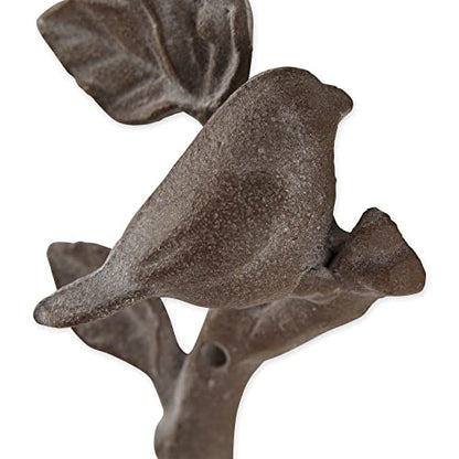 DII Cast Iron Decorative Wall Hook Set, Bird with Leaves, 2 Count - size: Bird with Leaves