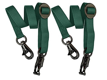 Majestic Ally Pack of 2, Double Thick Trailer Tie for Horse Haulage, with Adjustable Buckle, Panic Snap and Bull Snap – 1 Inch by 36 Inch (Hunter Green) - color: Hunter Green