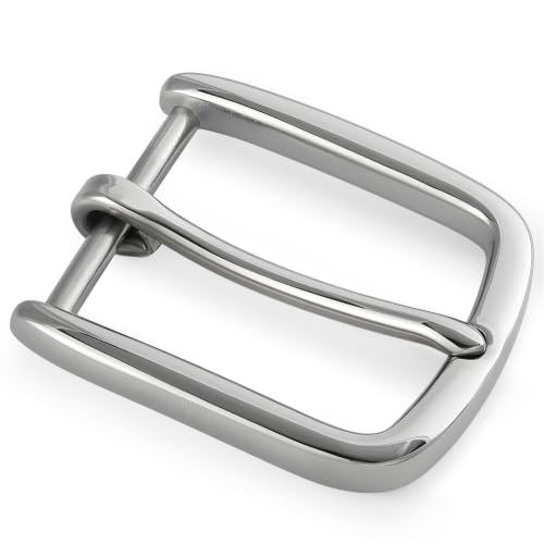 1.5" Heavy Duty Stainless Steel Belt Buckle, Solid Polished Metal for DIY Belts, Dog Collars & Horse Tack - color: Stylle-2
