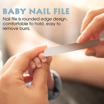 PAPABEAR Baby Nail Clippers Set with Cute Case, Infant Fingernail and Toenail File Kit for Newborn Manicure and Pedicure, New Mom Grooming Gift - color: Bronze
