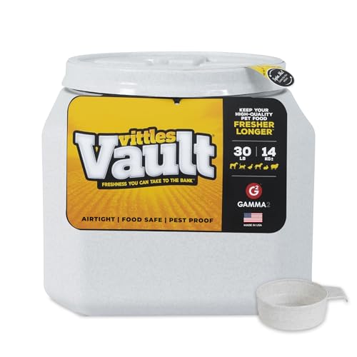 Vittles Vault Airtight Pet Food Storage Container + Scoop, Up to 30lbs - size: 30 Pounds