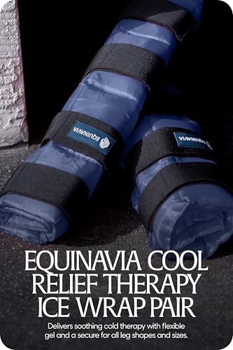 Equinavia Cool Relief Therapy Equine Ice Boots for Horses-Gel Cooling Wraps - color: Navy Blue - Pair