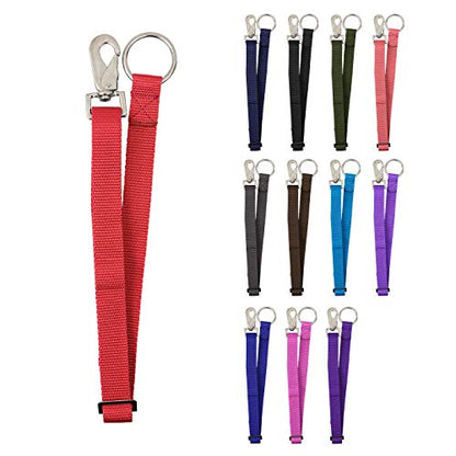 Heavy Duty Adjustable Horse Water Bucket Straps Hangers By Derby (Red) - color: Red