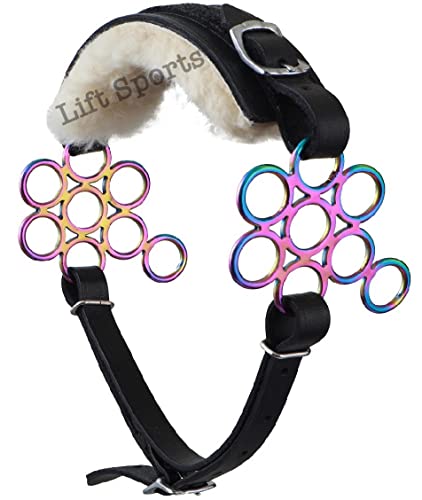 Brown/Black Rainbow Multi Color Hackamore Bitless Horse Bit English Western Adjustable Flower Padded Fur Leather Bridle Equestrian (Black)