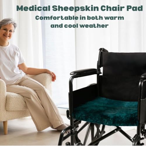 Natural Medical Sheepskin Pad, Non-Slip Back, Emerald, 17 x 17 in, 2 Pack - color: Emerald, size: 17x17 Inch (Pack of 2)