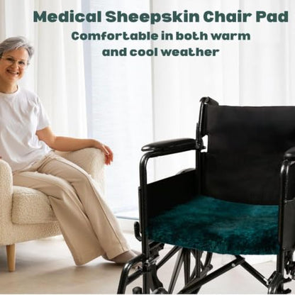 Natural Medical Sheepskin Pad, Non-Slip Back, Emerald, 17 x 17 in, 2 Pack - color: Emerald, size: 17x17 Inch (Pack of 2)