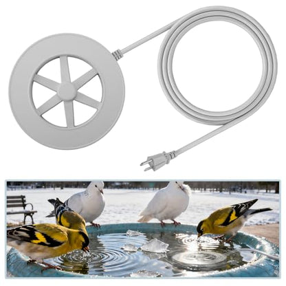 Alphatool 70W Bird Bath Heater for Outdoors in Winter - 77℉~ 109℉ Thermostatic Control, Heated Birdbath Deicer with Auto Shut Off, Chicken Livestock Water Heater