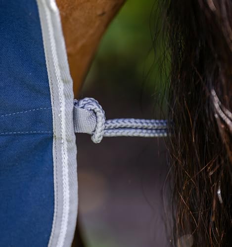 Horseware® Amigo® Stable Sheet - Navy/Titanium Grey & Silver, 75 inches - color: Navy/Titanium Grey & Silver, size: 75 inches