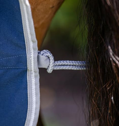 Horseware® Amigo® Stable Sheet - Navy/Titanium Grey & Silver, 69 inches - color: Navy/Titanium Grey & Silver, size: 69 inches