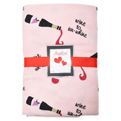 Angelina Women's Cozy Fleece Wearable Blanket or Blanket with Slipper Set - color: Wine Wearable Blanket, size: One Size Fits Most