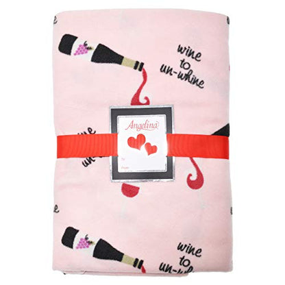Angelina Women's Cozy Fleece Wearable Blanket or Blanket with Slipper Set - color: Wine Wearable Blanket, size: One Size Fits Most