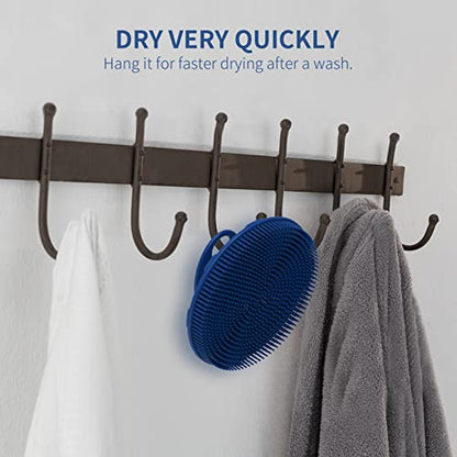 Silicone Body Scrubber, BEAUTAIL Gentle Exfoliating Shower Brush for Body | Hygienic Silicone Loofah, Easy-Grip Handle, Soft Bath Essential Scrubber for Sensitive Skin, Women, Men & Kids, 1 Pack, Blue - color: Blue 1 Pc