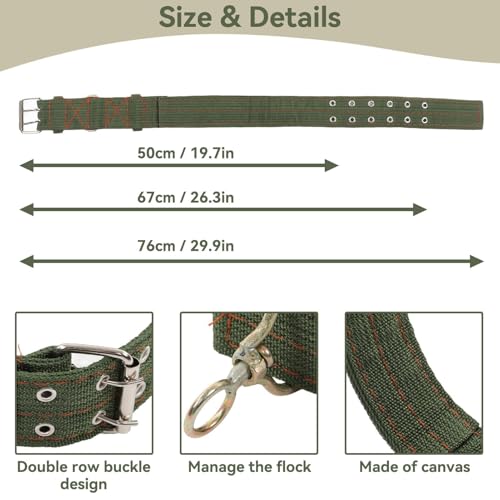Sheep Collar, Non-Slip Nylon Adjustable Goat Collar Livestock Neck Strap for Farm Ranch Calf Goat Cow Horse Sheep Small Animal Accessories, Total Length 30in (L) - size: L
