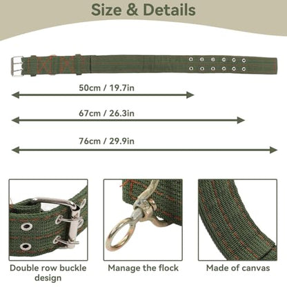 Sheep Collar, Non-Slip Nylon Adjustable Goat Collar Livestock Neck Strap for Farm Ranch Calf Goat Cow Horse Sheep Small Animal Accessories, Total Length 30in (L) - size: L