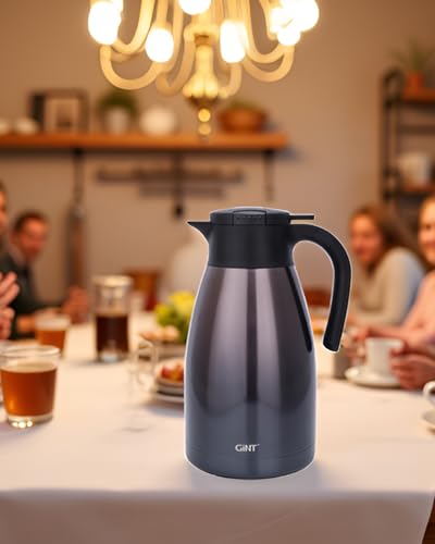 GiNT 2.2L / 74Oz Thermal Coffee Carafe, Insulated Stainless Steel Coffee Carafes for Keeping Hot/Double Walled Vacuum Thermal Carafe (Purple) - color: Purple, size: 74.4 Ounces