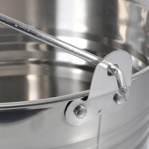 Healeved 5L Stainless Steel Bucket with Handle 9.4-Inch Round Pail