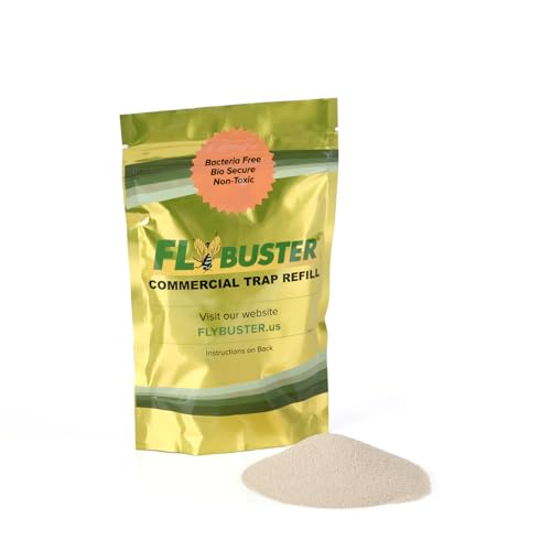 Industrial Size Fly Bait Refill Packs | Flybuster Commercial | Non-Toxic | Bait Powder for All Flytraps | 2-Pack