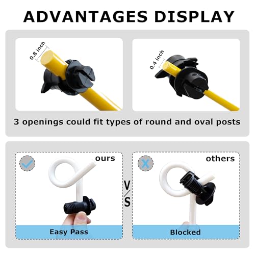 50 Pcs Electric Fence Insulators Round Post Clips Electric Wire Insulators Holding for Pig Tail Fiberglass Electric Fence Post - size: 50 pcs