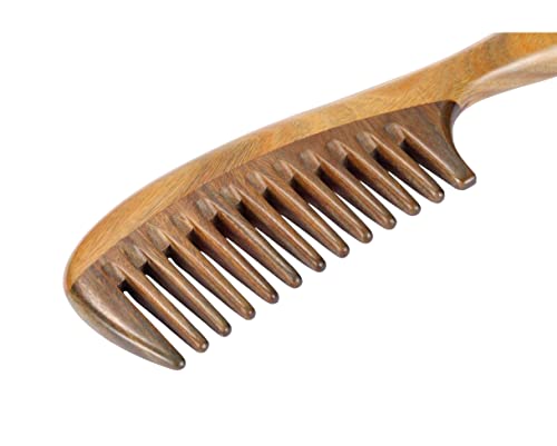 Louise Maelys Wooden Wide Tooth Hair Comb for Curly Detangling Sandalwood - color: Wooden