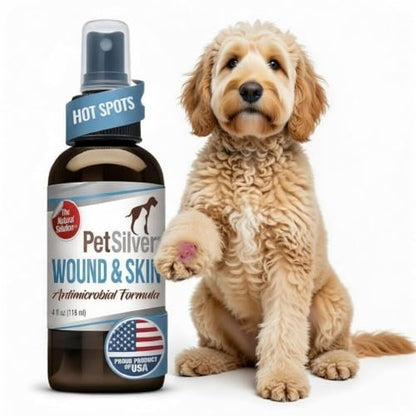 PetSilver Wound Spray, Antibacterial, Healing Aid, USA Made, 4 fl oz - size: 4 oz