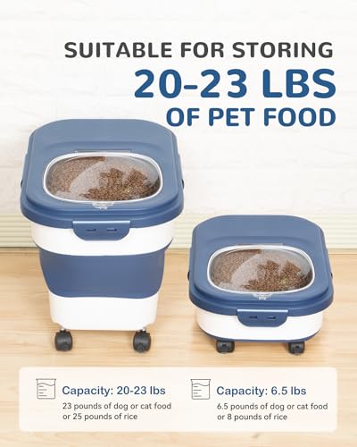 20-23 Lbs Dog Food Storage Container,Collapsible Dog Food Container - color: Blue