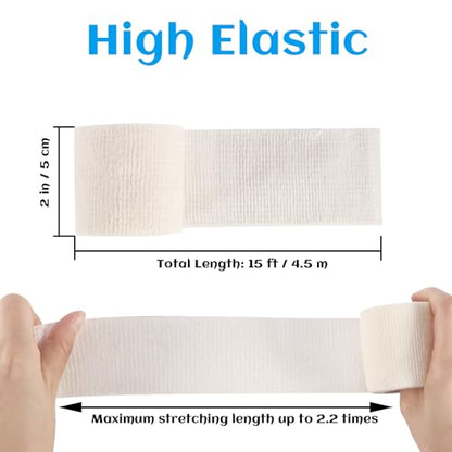 36 Rolls Elastic Self Adhesive Bandage Wrap 2 Inch, Breathable Non Woven Cohesive Bandage, Vet Wrap for Dogs, Ankle Sprains Swelling Self Stick Bandage Wrap, Sports Athletic Tape White - color: 2 Inch-36 Count White