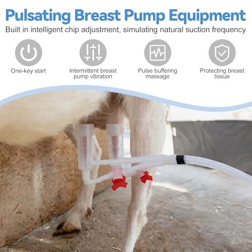 Cow Goat Milking Machine Electric Milker, Stainless Steel Bucket with Adjustable Pulsation Vacuum System, Portable Automatic Milking Machine for Small Farm and Home Dairy Ordeñadoras Lecheras (14L) - size: 14L