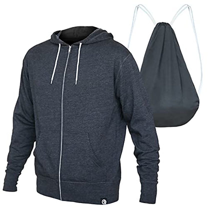 Quikflip 2-in-1 Reversible Backpack Hoodie (As Seen on SHARK TANK) Unisex Full-Zip Hero Hoodie Lite - color: Charcoal, size: Large