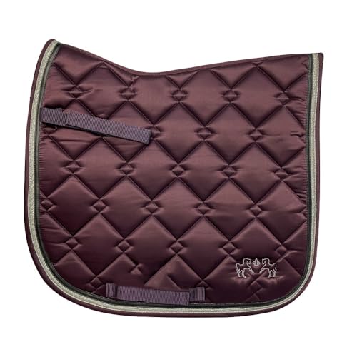 Equine Couture Satin Pony Dressage Saddle Pad - Plum/Mauve/Silver